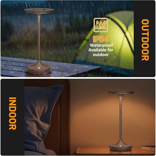 LED Cordless Table Lamp 6000mAh Rechargeable Battery Outdoor Light Rust
