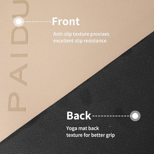 PAIDU POE Yoga Mat （10mm）Extra Thick Fitness Mat 72"x24" with Carry Strap