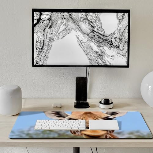 Animal Giraffe Stretching Head Long Neck Closeup Cute Large Mouse Pad Gaming Mousepad Desk Pad for Keyboard and Mouse Mat Non-Slip Base 40x90cm, Style