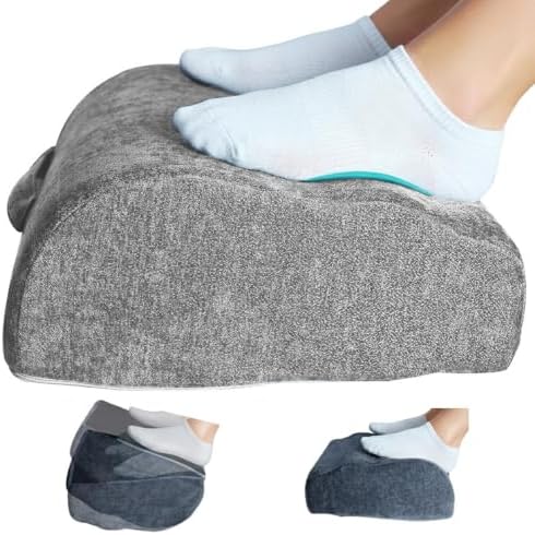 Foot Rest Under Desk for Office, Ergonomic Footrest, Adjustable 2 Height Levels, Rocking Foot Stool Under Desk, Comfortable Foam Desk Foot Rest for Home Office, Gaming and Work (Gray)