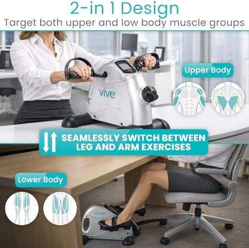 Vive Under Desk Bike Pedal Exerciser - Stationary Exercise Leg Peddler