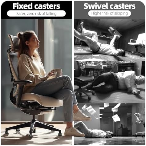 Sytopia Office Chair Bell Glides Replacement, Fixed Feet Wheel Stopper for Swivel Chairs and Stools, 7/16" x 7/8" Stem, Separate Self-Adhesive Felt Pads, Non-Slip Base, Quiet & Easy Install, 5 Pack