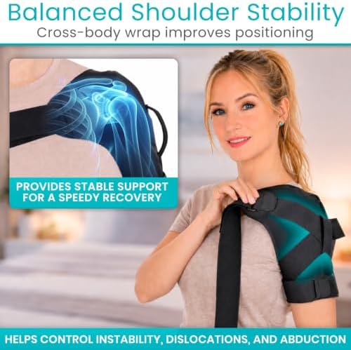 Vive Shoulder Cross Support Brace - Rotator Cuff Adjustable Stability