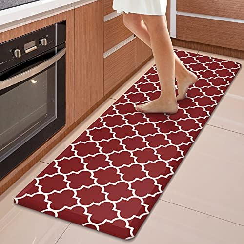 WISELIFE Kitchen Mats and Rugs Cushioned Anti-Fatigue, 17.3"x 60", Red