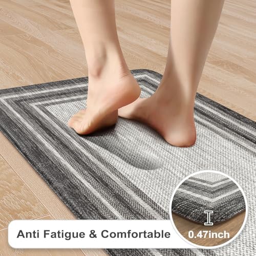 KIMODE Anti Fatigue Kitchen Mats,Non Slip Farmhouse Kitchen Rugs Sets of 2