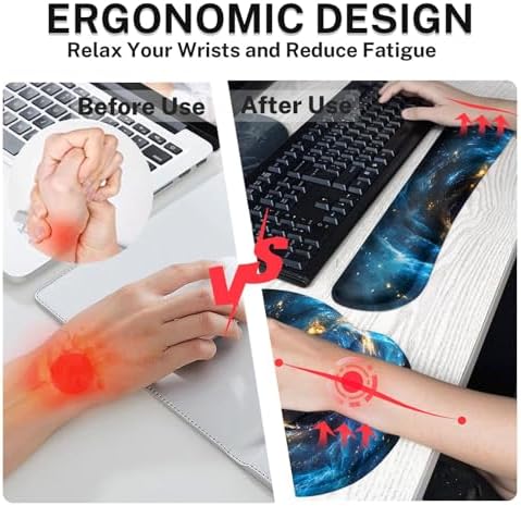 Britimes Ergonomic Mouse Pad Set with Wrist Rest, Galaxy Space