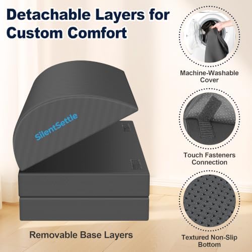 Foot Rest Under Desk, 3 Adjustable Heights Foot Stool, Gray