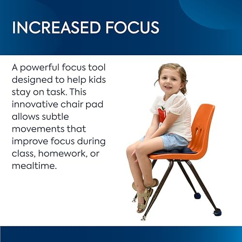 Bouncyband SitSmart Sensory Chair Pad for Kids – Fidget Pad Features 2.25” Diameter Silicon Bumps Ideal for Promoting Sensory Regulation and Improving Focus Anywhere – 12.5” x 11” Kids Toy Ages 3+