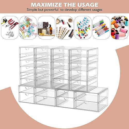 caktraie Acrylic 7-Drawer Makeup & Storage Organizer for Bath,Desk