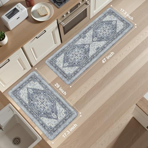 KIMODE Anti Fatigue Kitchen Mat, Cushioned Kitchen Mats for Floor 2 piece