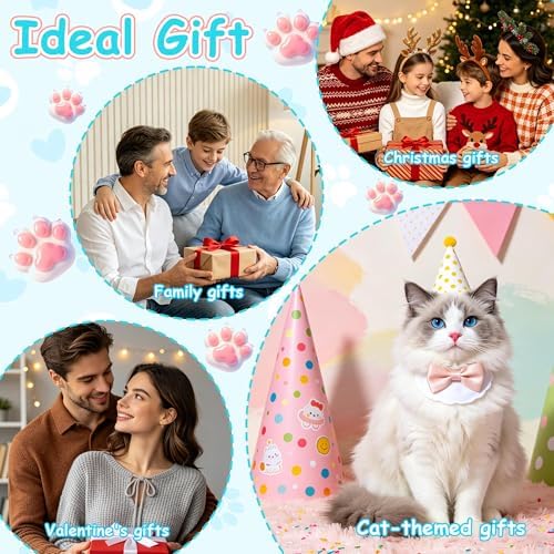 Cat Paw Keyboard Fidget Toy,Keyboard Fidget Keychain 9-in-1 Keyboard Decompression Button Finger Clicker Toys,Cute Soft Click Buttons Fidget Toy ADHD Sensory Fidget Toys Stress Relief Gifts(Colorful)