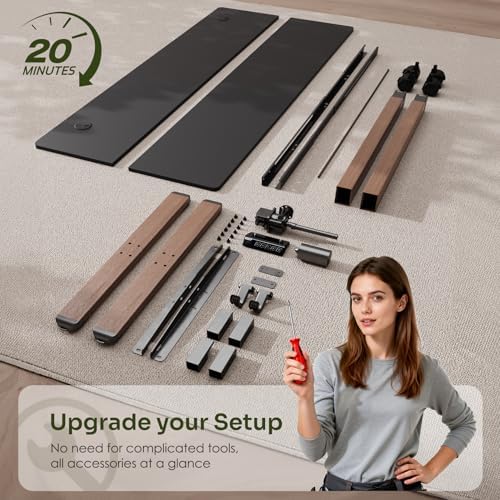 Monomi Electric Standing Desk 55”x24”, Height Adjustable Desk with Wheels