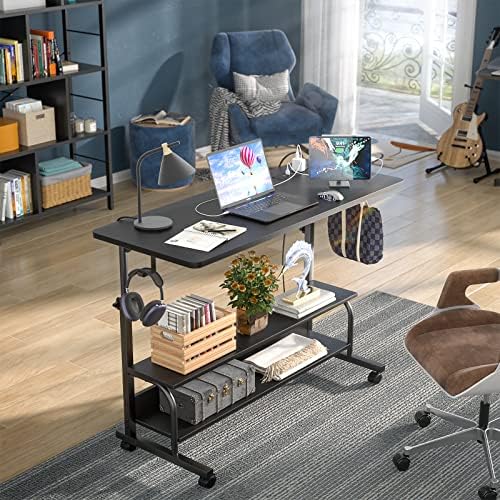 Armocity 39" Rolling Standing Desk with Charging Station for Couch Bed