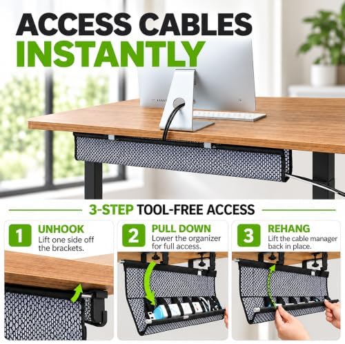 Perfect POSTURE Mesh Cable Management Tray Under Desk Cord Organizer - 38"