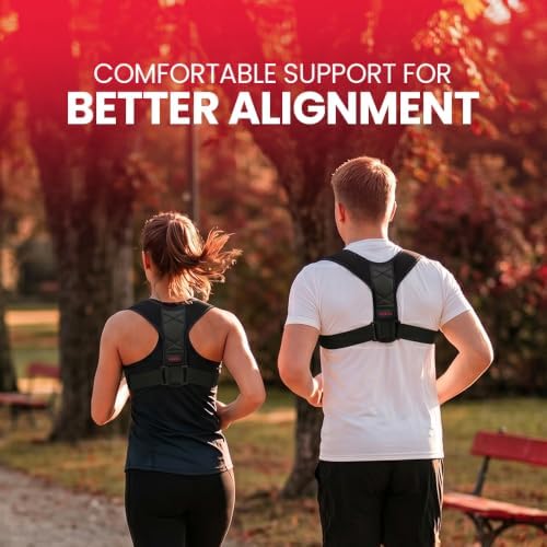 FLEXIOR Posture Corrector for Women and Men, Adjustable Back braces for Upper & Mid Spine Support, Comfortable Back Straightener posture corrector for Back with Carry Bag