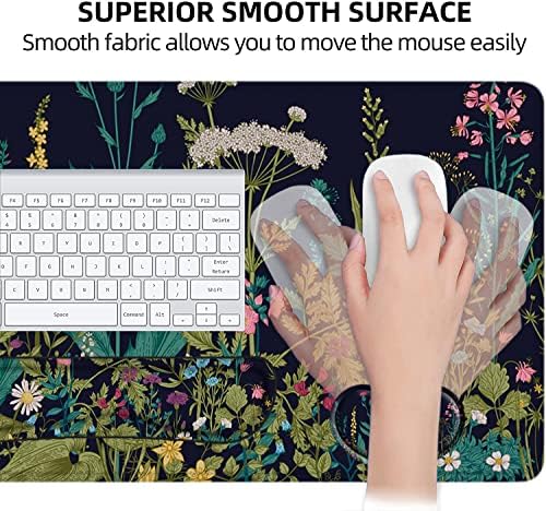 Large Mouse Pad with Wrist Rest, 4-in-1 Wrist Rest for Keyboard and Mouse