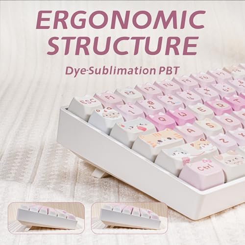 ZORNHER ZH100 Wireless Cat Mechanical Keyboard,98% Pink Cute Creamy Keyboard with Number Pad,Full Size Girly Kitty Gaming Keyboard,Meow Meow Squad Keycaps,Creamy Souding Linear Switches