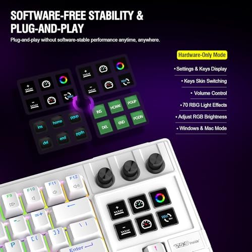 VSD K1 Pro 87‑Key Macro Mechanical Keyboard with Integrated Streaming Deck
