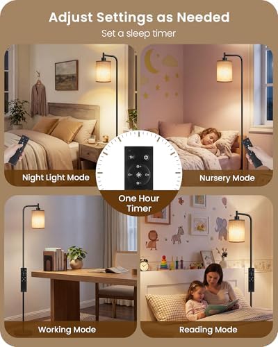 Dimmable Floor Lamp for Living Room with Remote & 10W Bulb