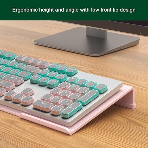 Computer Keyboard Stand Holder - Ergonomic Acrylic Keyboard Stand for Desktop Comfortable Keyboard Tray Riser with Silicone Anti-Slip Strip for Home School Office Desk Accessory, Lightpink
