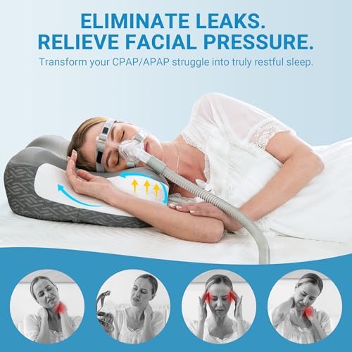 Elviros Cervical CPAP Pillow for Users to Reduce Air Leaks &Mask Pressure