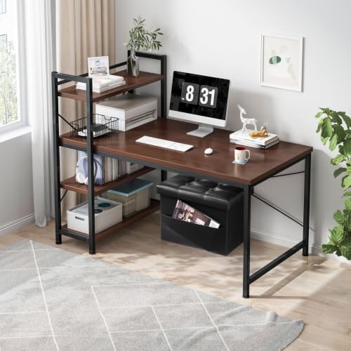 AmasSmile Ottoman with Storage,17" Folding Leather Foot Rest Chest,Black