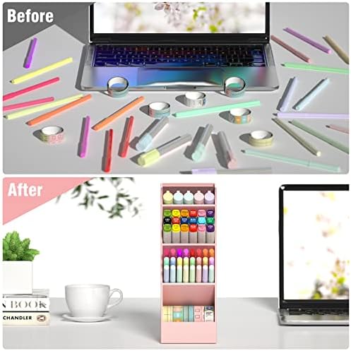 Asten Pen Holder, Pencil Holder for Desk, Pen Organizer (Pink, 3 Pack)