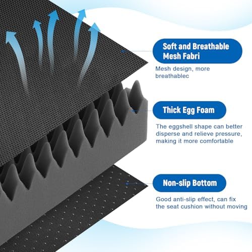 Breathable Mesh Cover Egg Chair Cushion and Non Slip Cover Egg Foam Pad Set