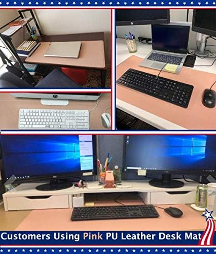 24 X 48 Inch Desk Blotter Pad on Top of Desks Waterproof PU Leather Mouse Pad Desk Writing Mat For Home Office Large Laptop Computer Gaming Under Keyboard Pad Desk Accessories for Women Men Kids Black