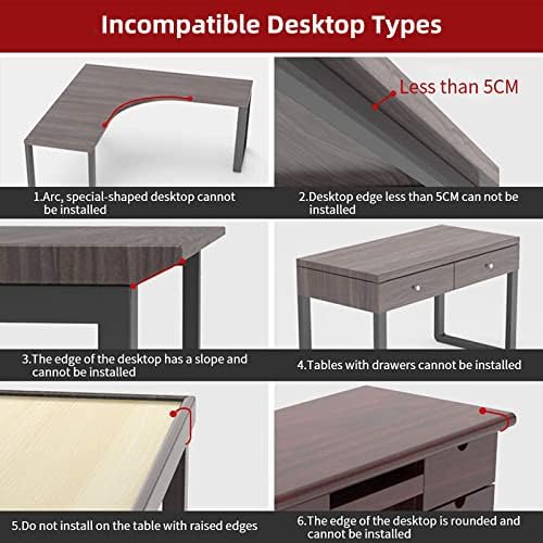 Sisyphy Ergonomics Desk Extender Tray, 9.5x9.1" Punch-Free Clamp on, Foldable Keyboard Drawer Tray, Table Mount Arm Wrist Rest Shelf, Computer Elbow Arm Support