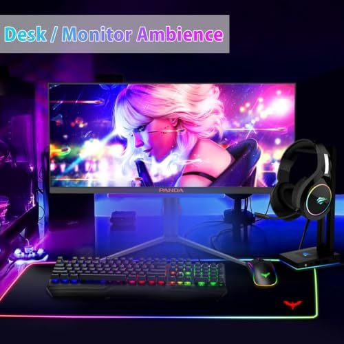 12" Under Monitor RGB Light Bar, 16 Million Colors, USB Powered, 3-Way Control with Button Remote & App, LED Desk Light for Gaming Setup, PC & Display