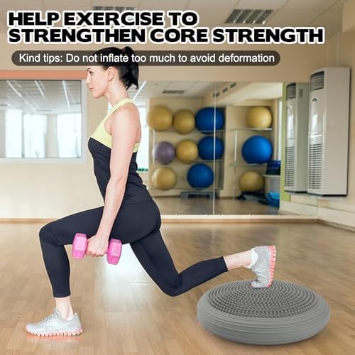 8 PCS Wiggle Seat Inflated Wobble Cushion 13 Inch Balance Disc Sensory Flexible Seat for Sensory Balance Pad for Physical Exercise Improving Posture Home Office (Needle Pump Included)