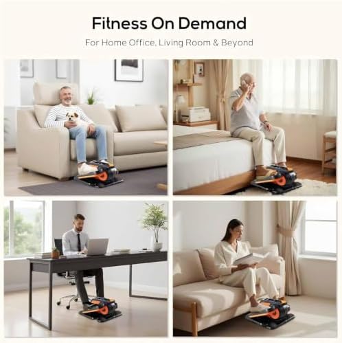 NEWBULIG Electric Seated Pedal Exerciser, Under Desk Elliptical Machine for Seniors, Quiet Portable Ellipse Leg Exerciser As Seen On TV with Remote Control, 12 Adjustable Speeds