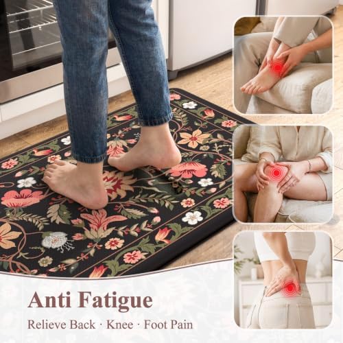 KIMODE Kitchen Mats for Floor Cushioned Anti Fatigue,Kitchen Rug 2 piece