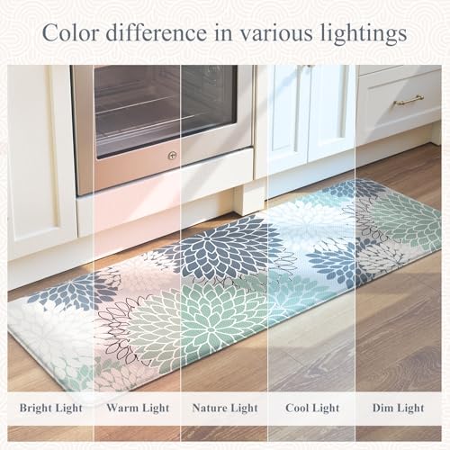 KIMODE Half Circle Anti Fatigue Mats for Kitchen Floor Rug Sets of 2