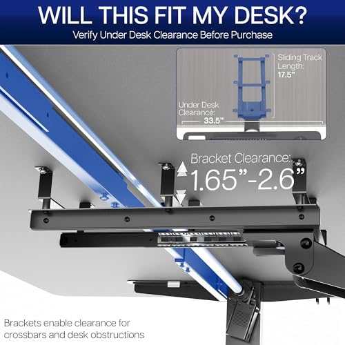 VIVO Premium Black Under Desk 34 x 11 in Keyboard Tray, MOUNT-KB34P-B