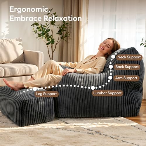 Giant Bean Bag Chair, Oversized Bean Bag Couch for Adults