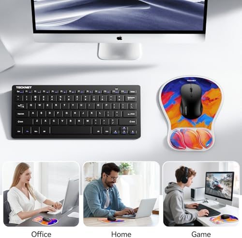 TECKNET Gel Ergonomic Mouse Pad, Mouse Pad with Wrist Rest, Oil Painting