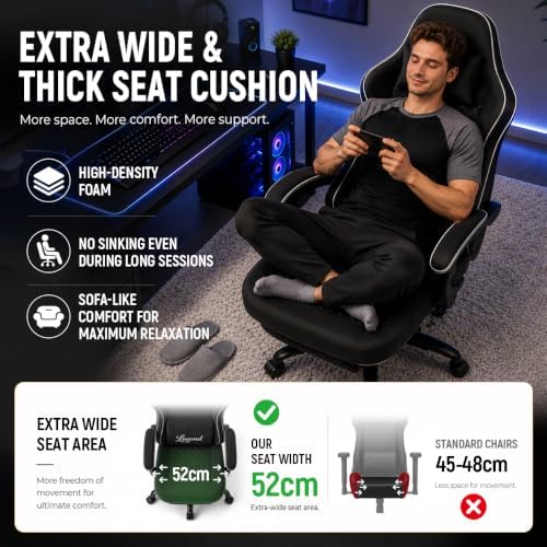 Gaming Chair for Adults with Footrest, Ergonomic Computer Chair, 330 lb