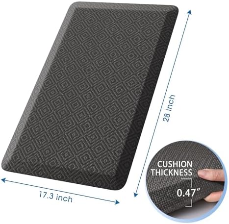 Anti-Fatigue Kitchen Mats for Floor Standing and Comfort Desk Mats 17"x28"