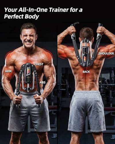 EAST MOUNT Twister Arm Exerciser, Adjustable Hydraulic Resistance 22–440 lbs, Arm Chest & Shoulder Strength Trainer for Home Workouts, Upper Body Muscle Builder, Fitness Training Equipment