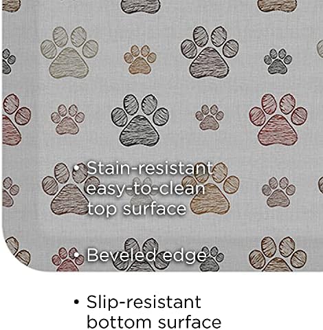 GelPro Designer Cushioned Anti-Fatigue Comfort Floor Mat, Padded Stain-Resistant, Waterproof, Non-Slip Comfort Padded Desk/Office Mat, 20 x 32, PAWZ Greyhound