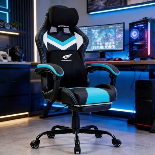 Ergonomic Gaming Chair for Adults, Black Blue