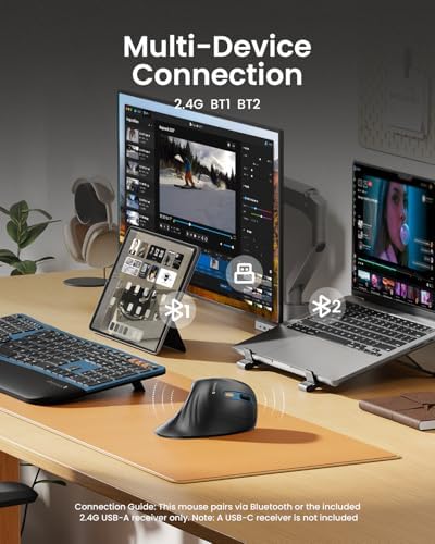 ProtoArc EM11 NL Wireless Ergonomic Mouse, Rechargeable Vertical Mouse