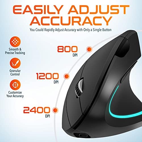 Delton Ergonomic Vertical Rechargeable Wireless Mouse