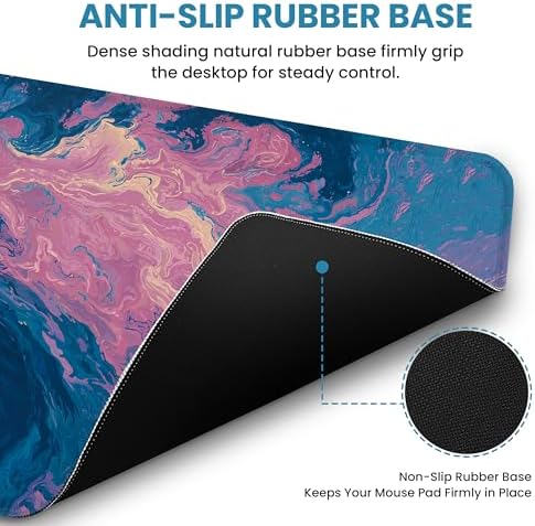 Aesthetic Desk Mat, Cute Vivid Sea Desk Pad Protector for Work & Decor, 35.4" x 15.7", Pretty Non-Slip Extended Mouse Pad for Office or Home