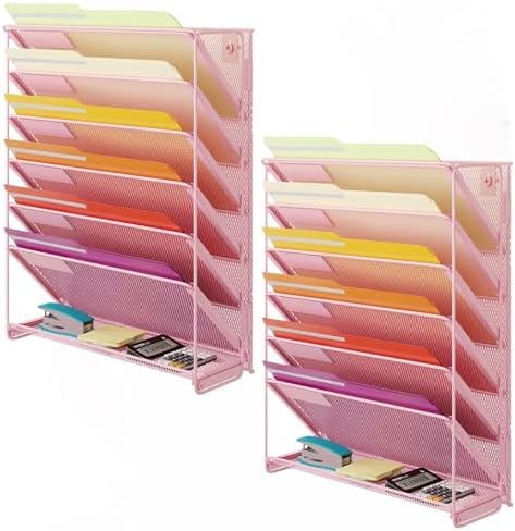 Kuntine.B Wall File Organizer Office Hanging Magazine Holder Wall File Organizer for Office Home