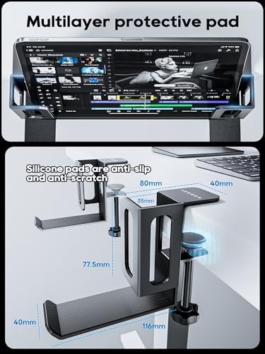 NODOCA Laptop Storage for Desk, Vertical Laptop Stand for Desk, MacBook Vertical Stand, with Headphone Holder, Desk Side Storage for MacBook/Surface/Samsung/HP/Dell[M, White]