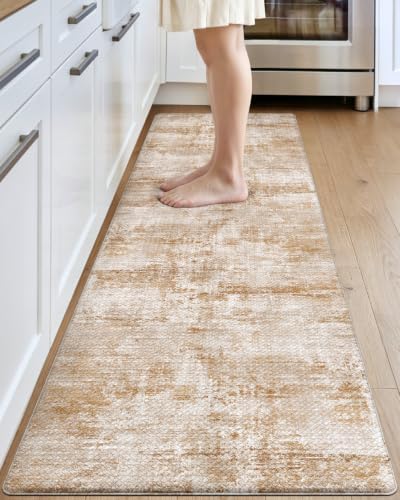 DEXI Kitchen Floor Mats Cushioned Anti Fatigue Runner, 23x59 Light Brown