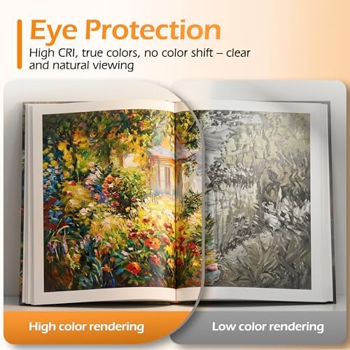 Desk Lamps for Home Office,Small LED Reading Lamp,5000K Eye-Care Desk Light